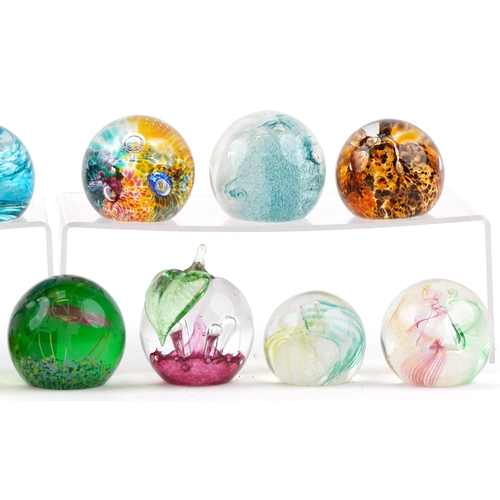 355 - Thirteen Caithness glass paperweights including Windfall, Swirly Whirly, Fairytales, Cauldron and Ti... 