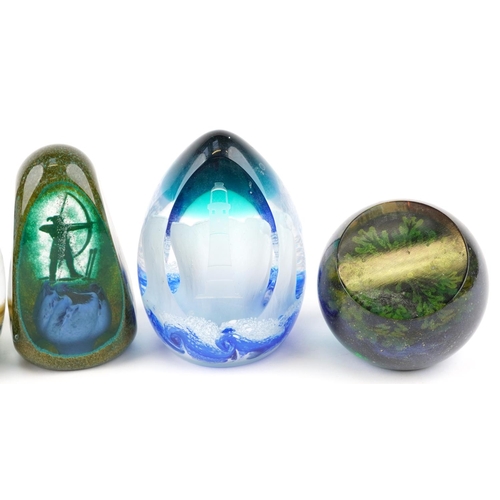 351 - Five Caithness limited edition glass paperweights including Gothic Tales 39/75, Robin Hood 157/500 a... 