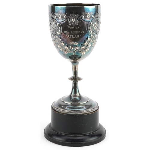 396 - Fenton Brothers Ltd, an Edwardian silver pedestal trophy with engraved inscription Epping & Ongar Fa... 