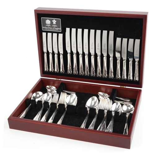 1167 - Arthur Price eight place canteen of silver plated cutlery, the canteen 36cm wide (only four tablespo... 