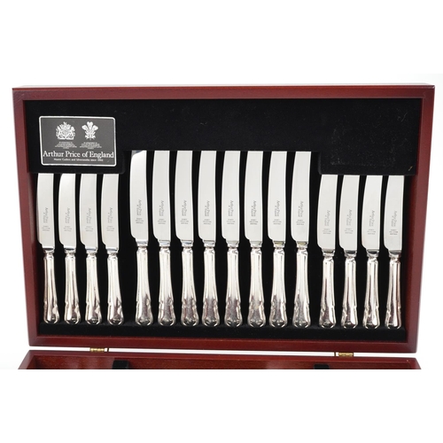 1167 - Arthur Price eight place canteen of silver plated cutlery, the canteen 36cm wide (only four tablespo... 