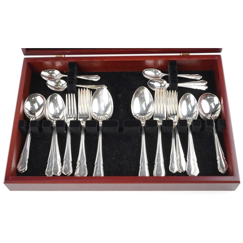 1167 - Arthur Price eight place canteen of silver plated cutlery, the canteen 36cm wide (only four tablespo... 