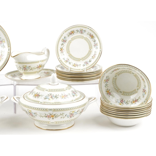 1241 - Minton Broadlands pattern dinnerware including two lidded tureens. sauceboat on stand and meat plate... 