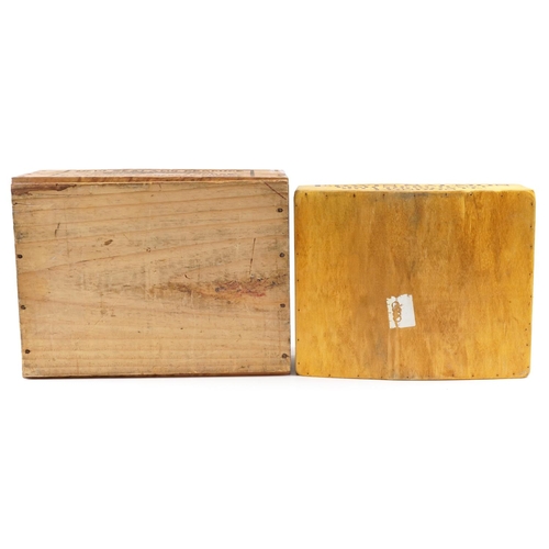 1523 - Two pine advertising crates comprising New Zealand Anchor Cheddar Cheese and Edwin Salmon Fish Merch... 