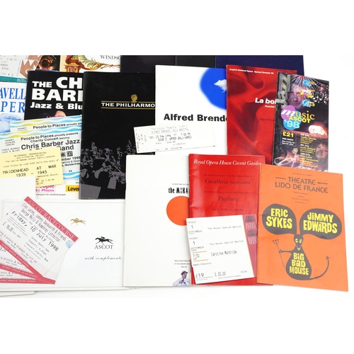 2299 - A collection of 1960s and later theatre programmes, one signed by Chris Barber, including The Philha... 