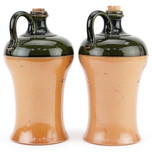 258 - A pair of Royal Doulton stoneware flasks, H-22cm