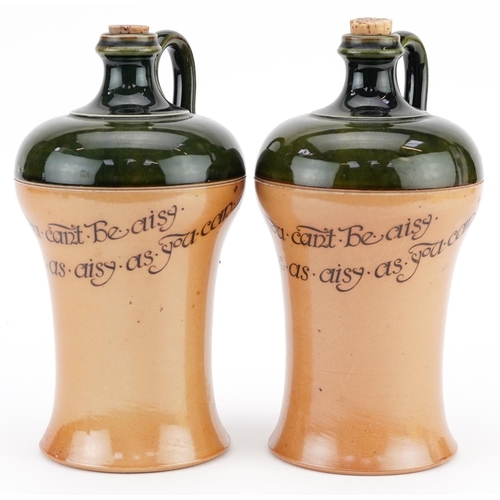 258 - A pair of Royal Doulton stoneware flasks, H-22cm