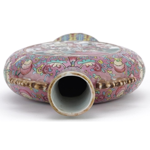 40 - A Chinese famille rose moon flask, late 19th/early 20th century, H-25cm