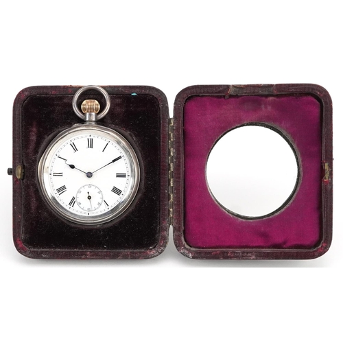 407 - An Edwardian silver pocket watch case with embossed decoration, Birmingham 1906 by Henry Matthews, 8... 