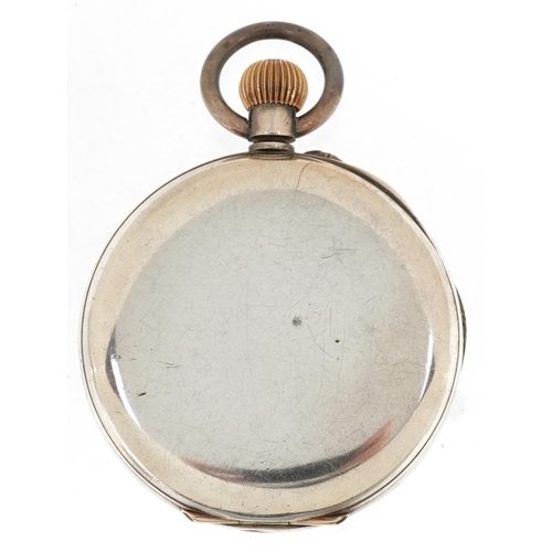 407 - An Edwardian silver pocket watch case with embossed decoration, Birmingham 1906 by Henry Matthews, 8... 