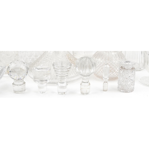 1543 - A mixed group of 20th century cut glassware including ten decanters.