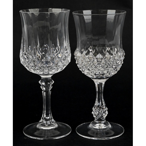 1541 - A matched set of ten cut glass wine glasses.