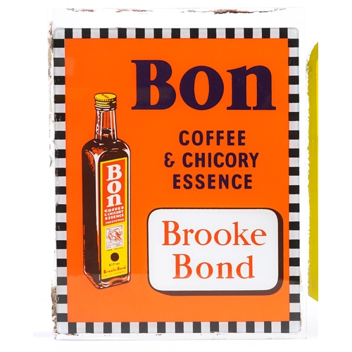 1462 - An Old Holborn glass advertising sign, 25cm x 22cm together with a Bon, coffee & chicory essence gla... 