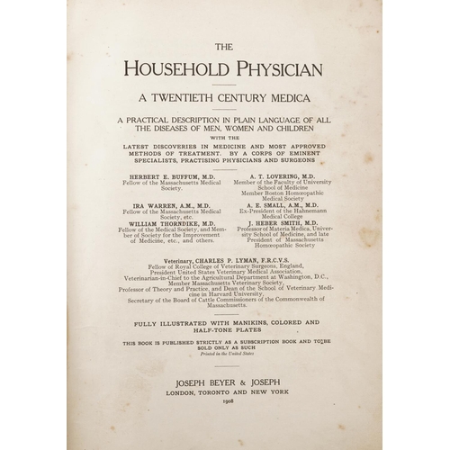 2375 - The Household Physician, a Twentieth Century Medica, red cloth bound book, Joseph Beyer & Joseph, 19... 