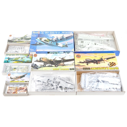 1305 - A large collection of model aeroplane kits including Airfix, Academy and Revell.