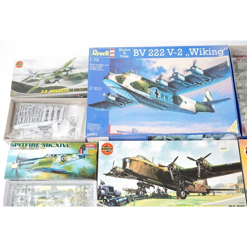 1305 - A large collection of model aeroplane kits including Airfix, Academy and Revell.