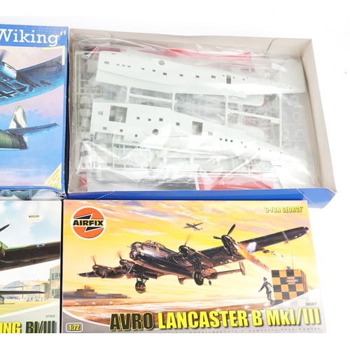 1305 - A large collection of model aeroplane kits including Airfix, Academy and Revell.