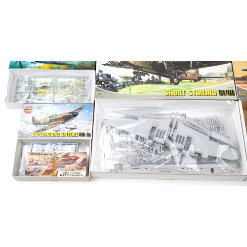 1305 - A large collection of model aeroplane kits including Airfix, Academy and Revell.