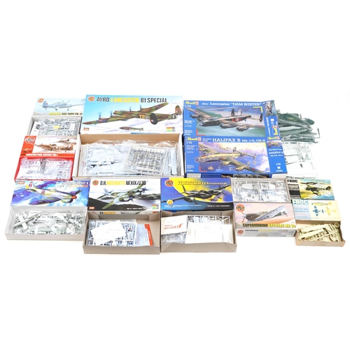 1305 - A large collection of model aeroplane kits including Airfix, Academy and Revell.