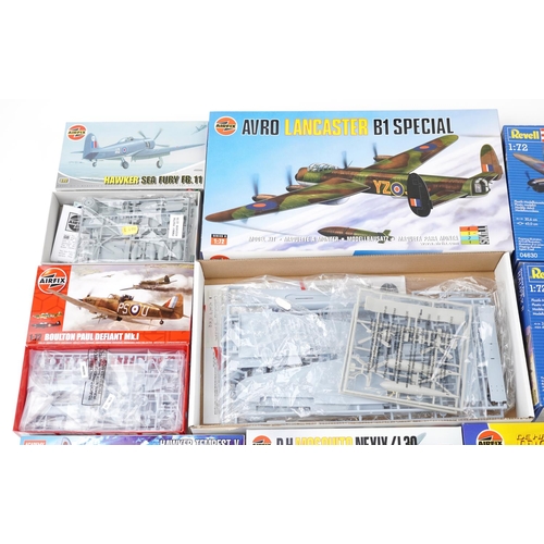 1305 - A large collection of model aeroplane kits including Airfix, Academy and Revell.