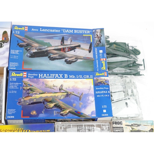 1305 - A large collection of model aeroplane kits including Airfix, Academy and Revell.