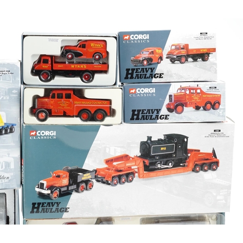 1306 - A collection of Corgi Classics transporting vehicles with boxes including 31007, 17502, 18001, 31004... 