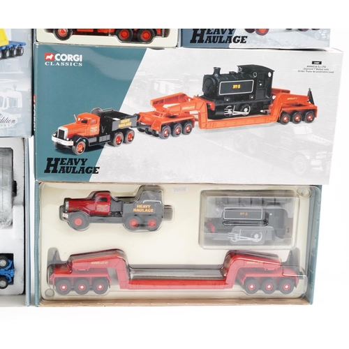 1306 - A collection of Corgi Classics transporting vehicles with boxes including 31007, 17502, 18001, 31004... 