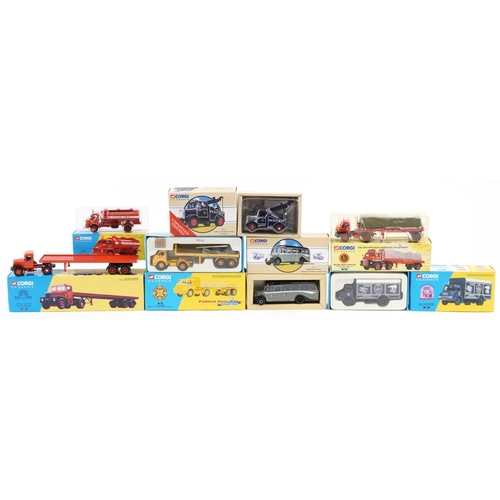 1311 - A collection of Corgi Classics transport vehicles including Thames Trader Box Van, Bedford S Tipper ... 