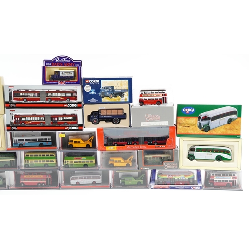 1316 - A collection of die-cast transport vehicles and cars including Corgi, The Original Omnibus and a Lon... 