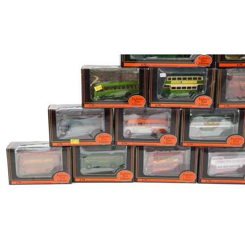 1307 - Twenty Exclusive First Editions diecast vehicles with boxes including London Transport Coach and Ora... 