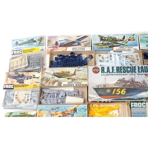 1327 - A collection of vintage model kits with boxes including Airfix and Academy.