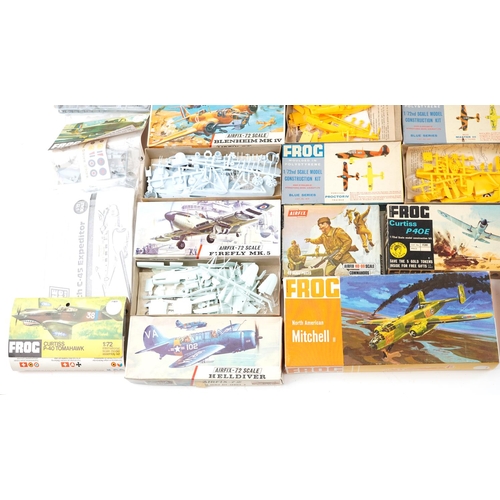 1327 - A collection of vintage model kits with boxes including Airfix and Academy.