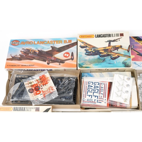 1327 - A collection of vintage model kits with boxes including Airfix and Academy.