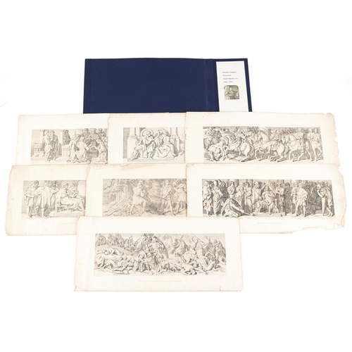 3694 - Daniel Maclise R.A. (1806-1870) - A group of seven Norman Conquest prints, all 12cm x 41cm