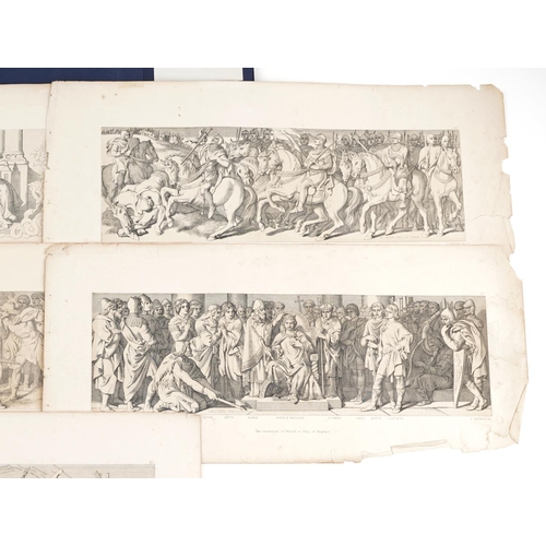 3694 - Daniel Maclise R.A. (1806-1870) - A group of seven Norman Conquest prints, all 12cm x 41cm