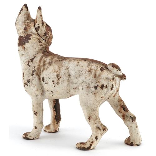 1527 - A cast iron French Bulldog, 25cm in length.