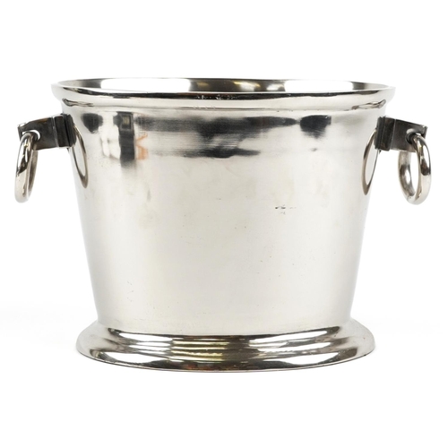 273 - A Du Louvois design plated ice bucket with ring handles, 25cm high x 40cm wide.