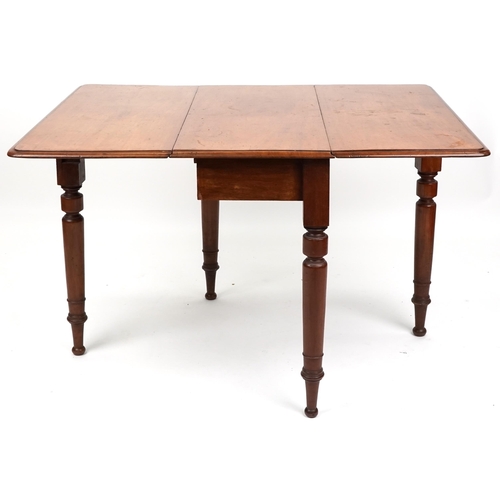 1050 - A Victorian mahogany drop flap Pembroke table, 70cm H x 113cm W x 89cm D.