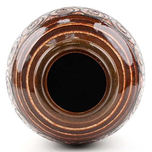 266 - A Scheurich West German Pottery 'Fat Lava' floor vase, 286-51, H-51cm