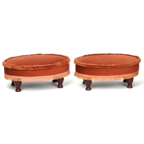 1102 - A group of George V oak framed footstools.