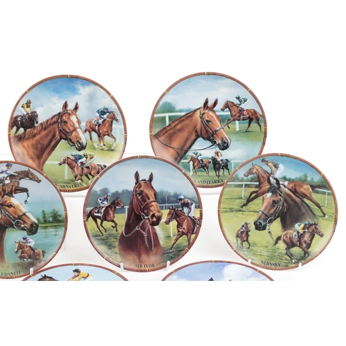 1223 - A collection of Royal Worcester horseracing interest plates including Arkle serial number 6157 and M... 