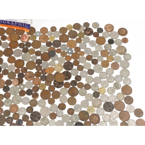 2188 - A quantity of 19th century and later British and world coinage to include pennies, farthings and hal... 