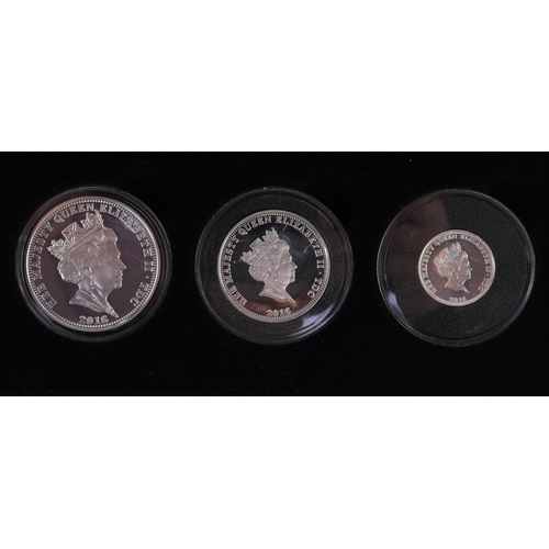 2151 - Queen Elizabeth II 90th Birthday solid silver proof three coin collection with box and certificate b... 