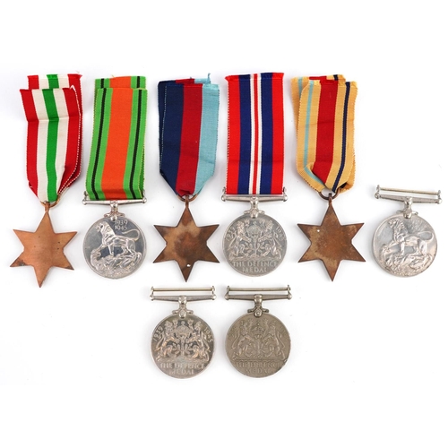 2431 - Eight British military World War II medals including the 1939-1945 star, the Italy star and the Afri... 