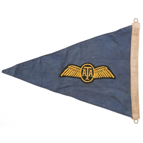 2574 - British military interest Air Transport Auxiliary pennant, 50cm in length.