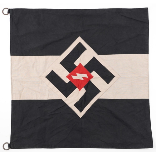 2579 - German military interest DJ/HJ banner, 61cm x 61cm.