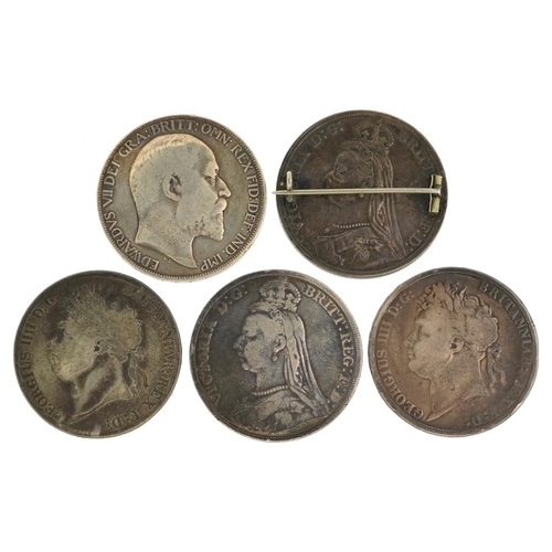 2044 - Five 19th century and later, comprising two 1821 George IV, Queen Victoria 1892, Edward VII 1902 and... 