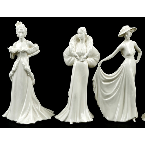 1217 - A set of six Coalport 'In Vogue' bone china figurines, with five cerfificates of authenticity.