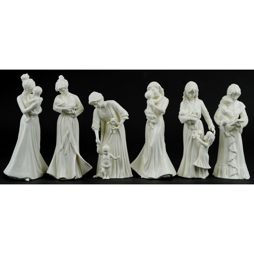 1197 - A set of six Royal Worcester 'Tender Moments' collection fine bone china figurines, with certificate... 