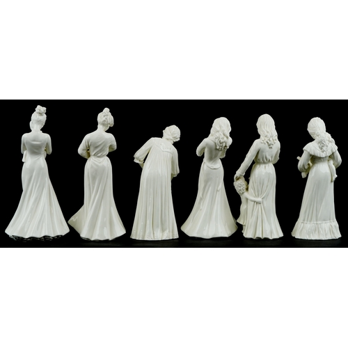 1197 - A set of six Royal Worcester 'Tender Moments' collection fine bone china figurines, with certificate... 